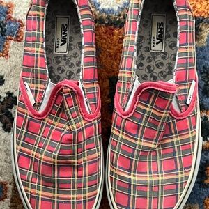 Marc Jacobs x Vans Red Plaid Slip On Shoes Sneakers